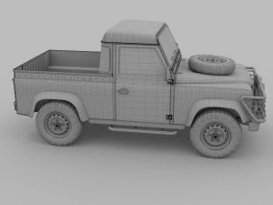 land rover defender 90 pick up 3D Model