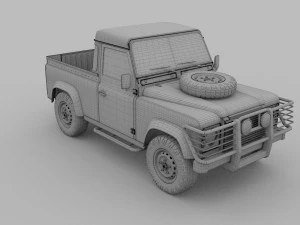 land rover defender 90 pick up 3D Model