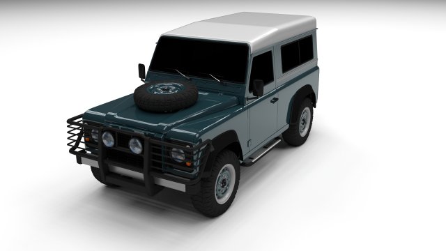 land rover defender 90 station wagon 3D 模型 .c4d .max .obj .3ds .fbx .stl .blend 