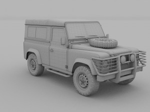 land rover defender 90 station wagon 3D 模型