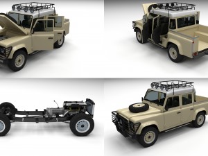 full land rover defender 110 double cab pick up 3D मॉडल