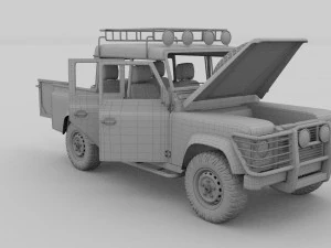 full land rover defender 110 double cab pick up 3D Model