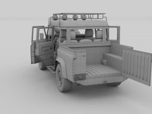 full land rover defender 110 double cab pick up 3D Model
