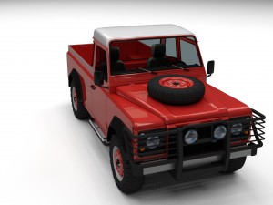 full land rover defender 110 pick up 3D 모델
