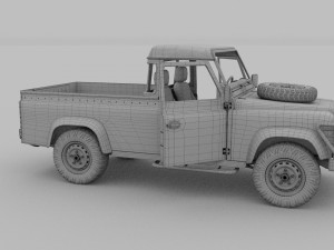 full land rover defender 110 pick up 3D 모델
