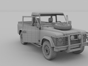 full land rover defender 110 pick up 3D 모델