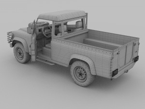 full land rover defender 110 pick up 3D 모델
