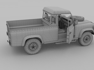 full land rover defender 110 pick up 3D 모델