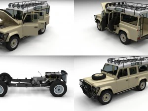 Land Rover Defender 110 station wagon completa Modello 3D