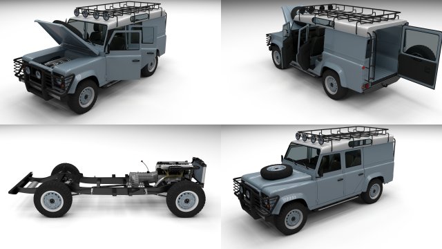 full land rover defender 110 utility station wagon 3D मॉडल .c4d .max .obj .3ds .fbx .stl .blend 
