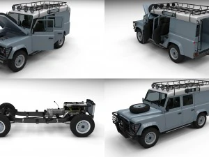 повний універсал land rover defender 110 3D Модель