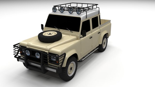 land rover defender 110 double cab pick up 3Dモデル .c4d .max .obj .3ds .fbx .stl .blend 