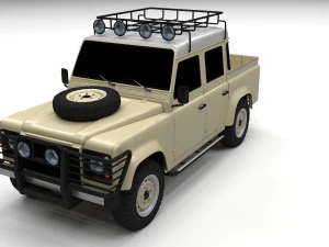Landrover Defender 110 pick-up met dubbele cabine 3D Model
