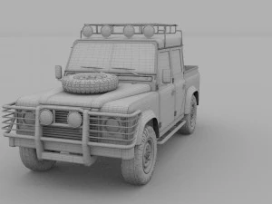 land rover defender 110 double cab pick up 3D Model