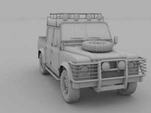 land rover defender 110 double cab pick up 3Dモデル