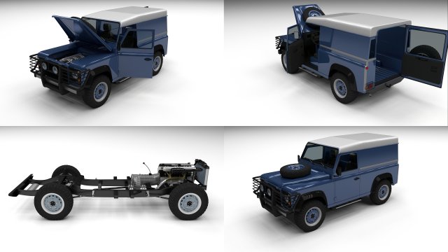 full land rover defender 90 hard top 3D मॉडल .c4d .max .obj .3ds .fbx .stl .blend 