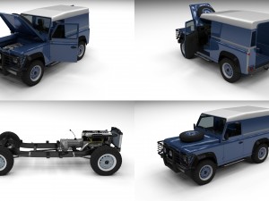 full land rover defender 90 hard top 3D मॉडल