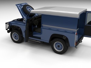 full land rover defender 90 hard top 3D मॉडल