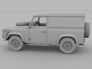 full land rover defender 90 hard top 3D मॉडल