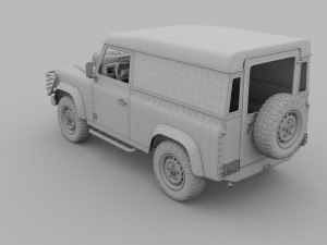 full land rover defender 90 hard top 3D मॉडल