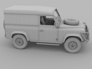 full land rover defender 90 hard top 3D मॉडल
