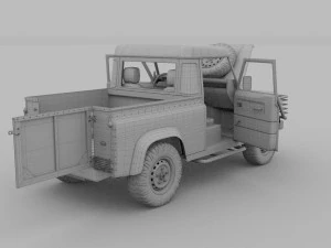 full land rover defender 90 pick up 3D Model