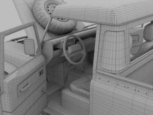 full land rover defender 90 pick up 3D Model