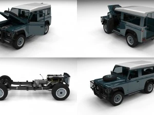 повний land rover defender 90 універсал 3D Модель