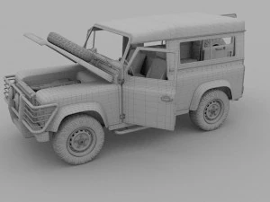 full land rover defender 90 station wagon 3D Model