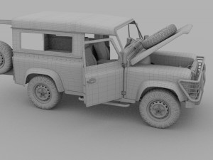 full land rover defender 90 station wagon 3D Модель