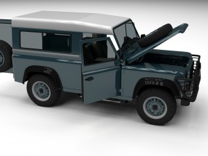 full land rover defender 90 station wagon 3D Модель