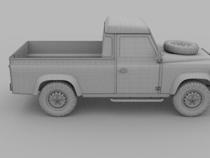 land rover defender 110 pick up 3D Модель