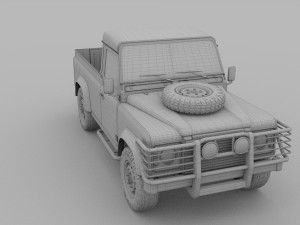 land rover defender 110 pick up 3D Модель