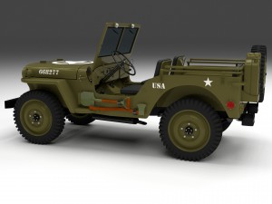 full w chassis jeep willys mb military Modèle 3D