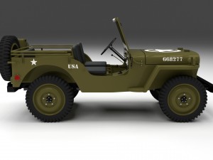 full w chassis jeep willys mb military Modèle 3D