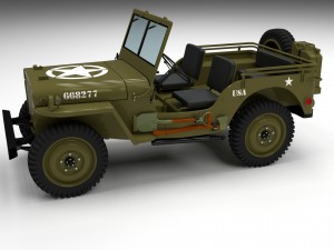full w chassis jeep willys mb military Modèle 3D