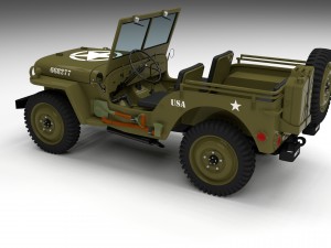 full w chassis jeep willys mb military Modèle 3D