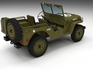 full w chassis jeep willys mb military Modèle 3D