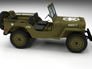 full w chassis jeep willys mb military Modèle 3D