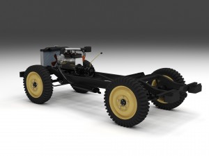 full w chassis jeep willys mb military Modèle 3D
