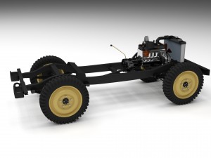 full w chassis jeep willys mb military Modèle 3D