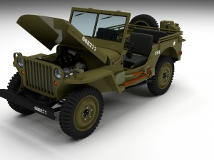 full w chassis jeep willys mb military Modèle 3D