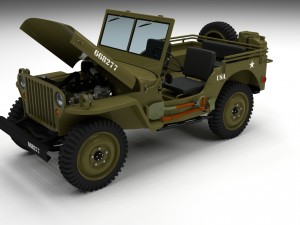full w chassis jeep willys mb military Modèle 3D