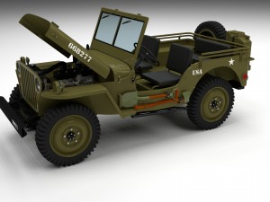 full w chassis jeep willys mb military Modèle 3D