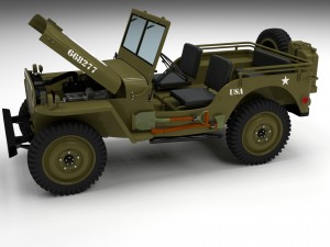 full w chassis jeep willys mb military Modèle 3D