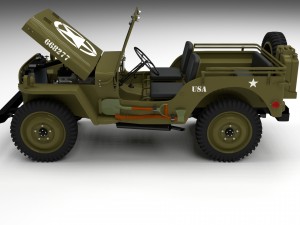 full w chassis jeep willys mb military Modèle 3D