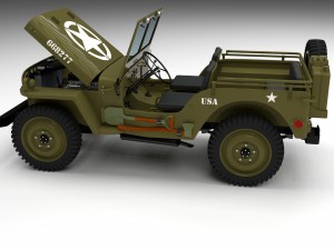 full w chassis jeep willys mb military Modèle 3D