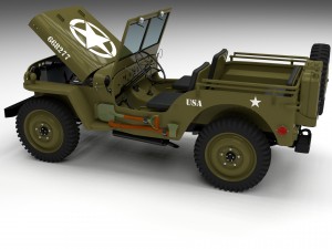 full w chassis jeep willys mb military Modèle 3D