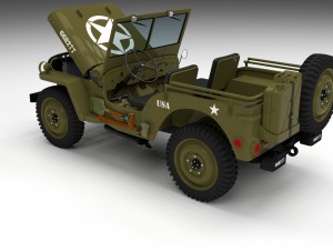 full w chassis jeep willys mb military Modèle 3D