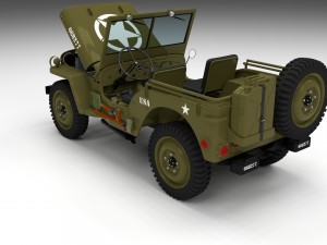 full w chassis jeep willys mb military Modèle 3D